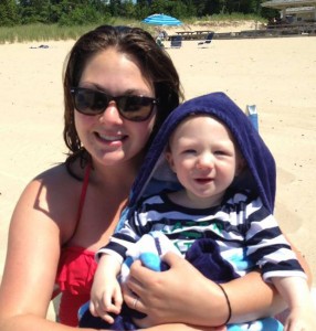 mom and baby henry at the beach