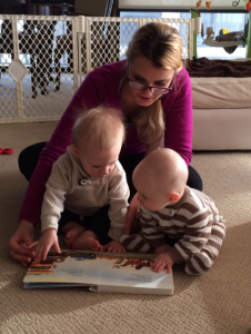 Nanny, Heidi, with Henry and James