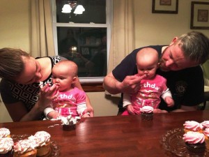 Enjoying their first birthday celebration